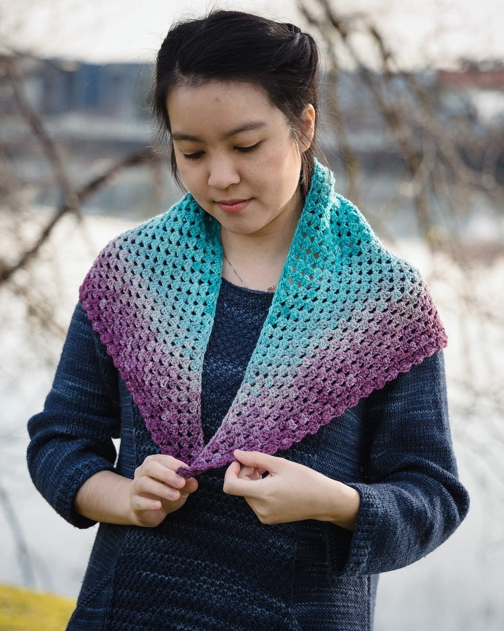 SweetGeorgia Yarns Crochet Patterns Coast to Colour Shawl