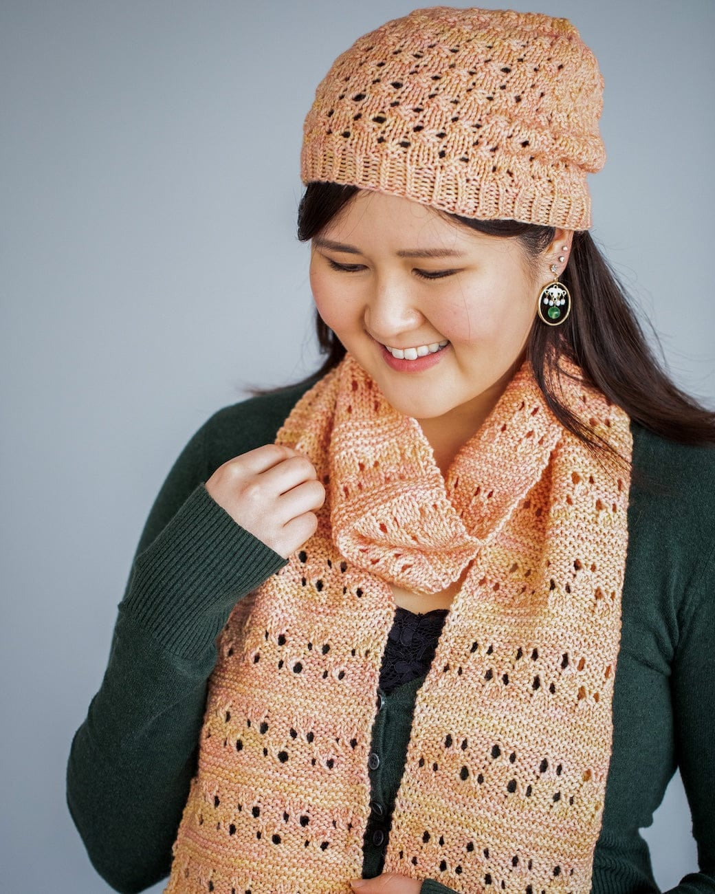 SweetGeorgia Yarns Knitting Patterns Candied Peach Set
