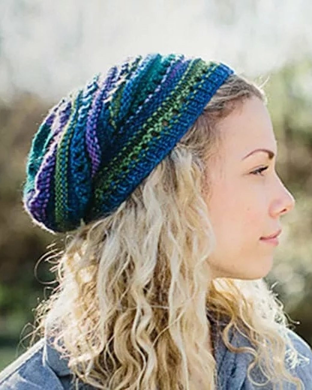 SweetGeorgia Yarns Knitting Patterns Candystripe Slouch Hat