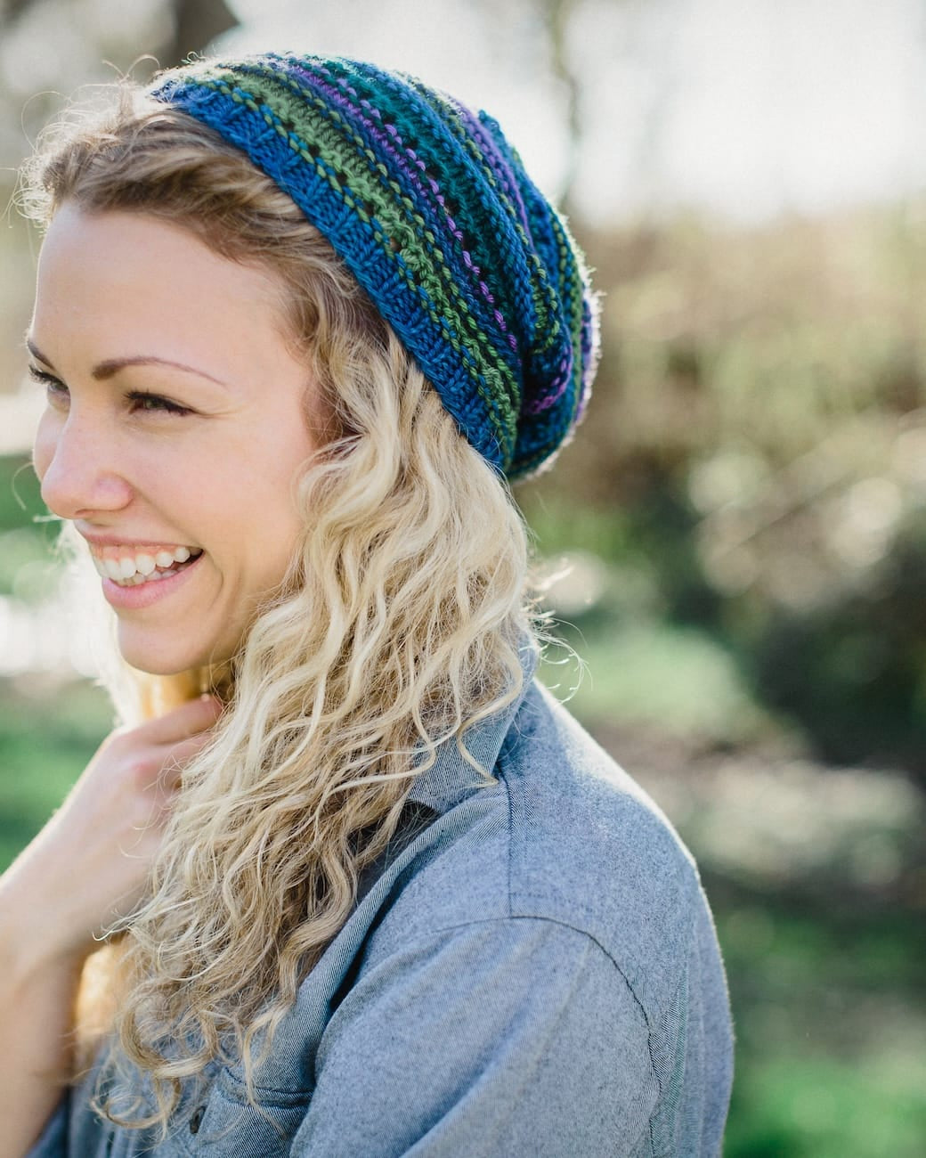 SweetGeorgia Yarns Knitting Patterns Candystripe Slouch Hat