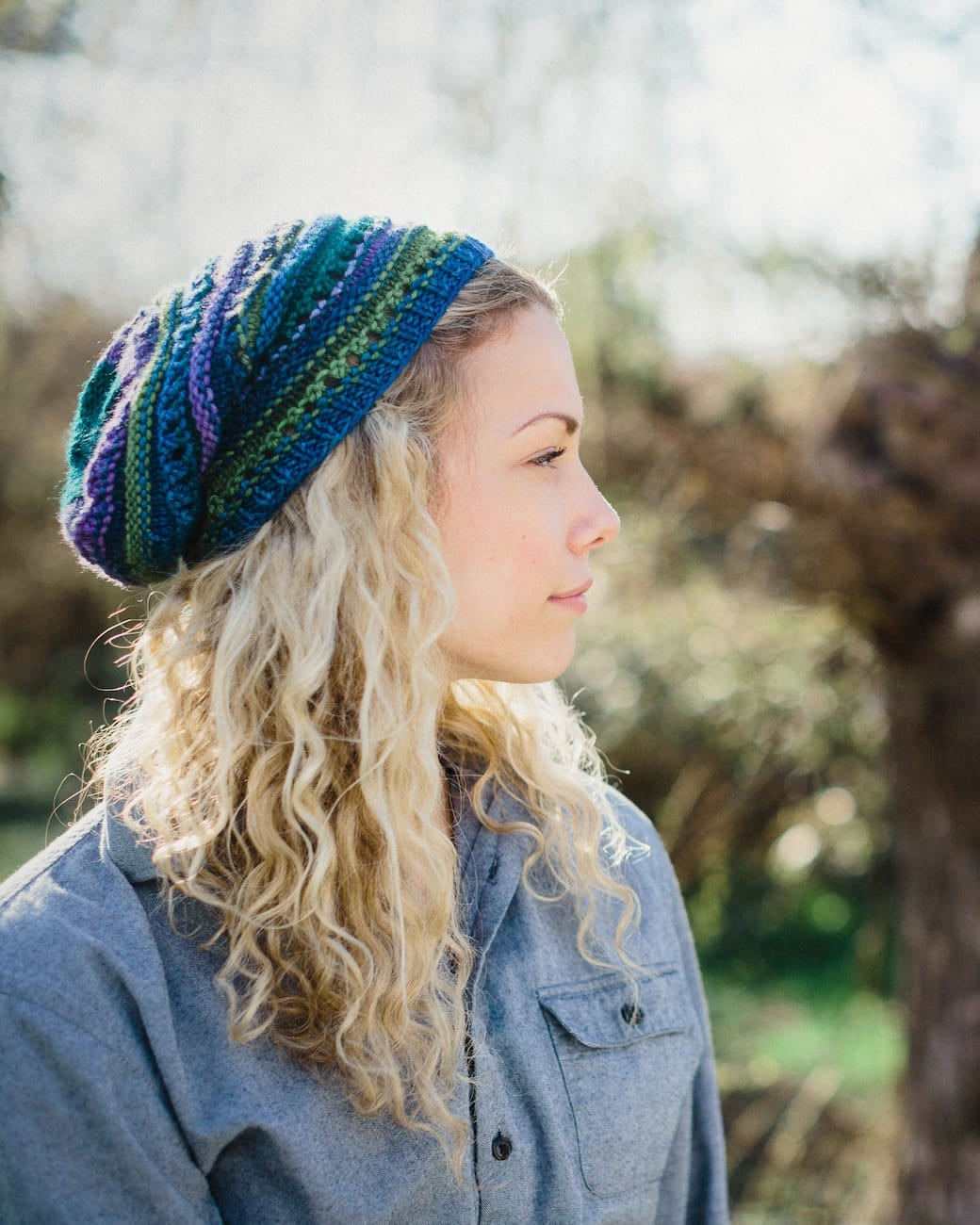 SweetGeorgia Yarns Knitting Patterns Candystripe Slouch Hat