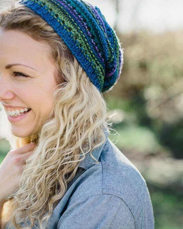 SweetGeorgia Yarns Knitting Patterns Candystripe Slouch Hat