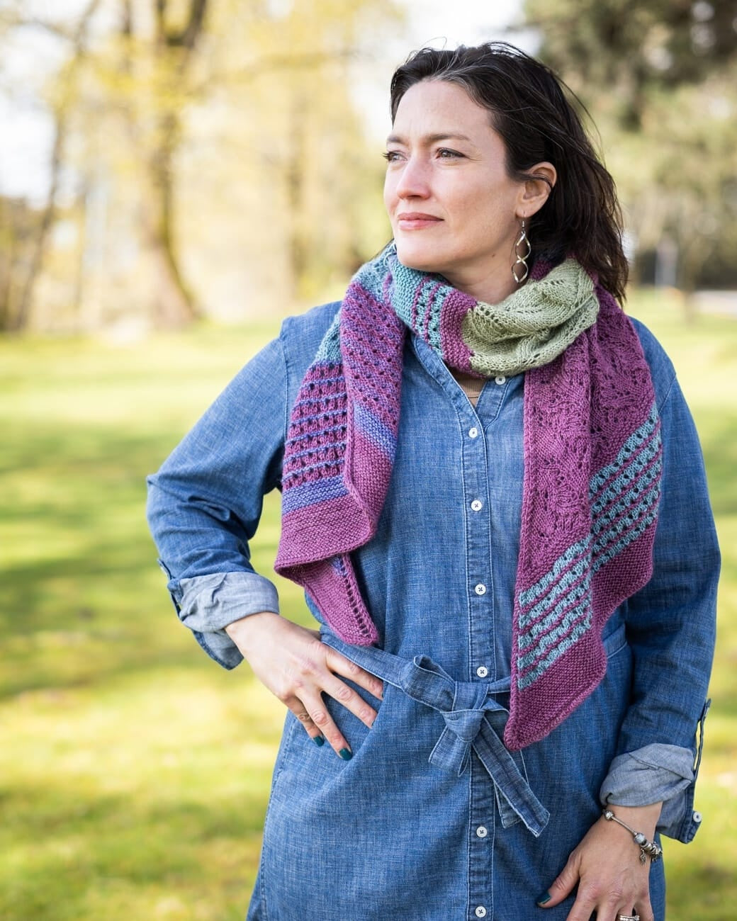 SweetGeorgia Yarns Knitting Patterns Hebe Sunset Scarf