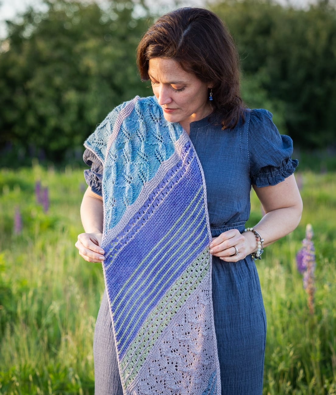 SweetGeorgia Yarns Knitting Patterns Hebe Sunset Scarf
