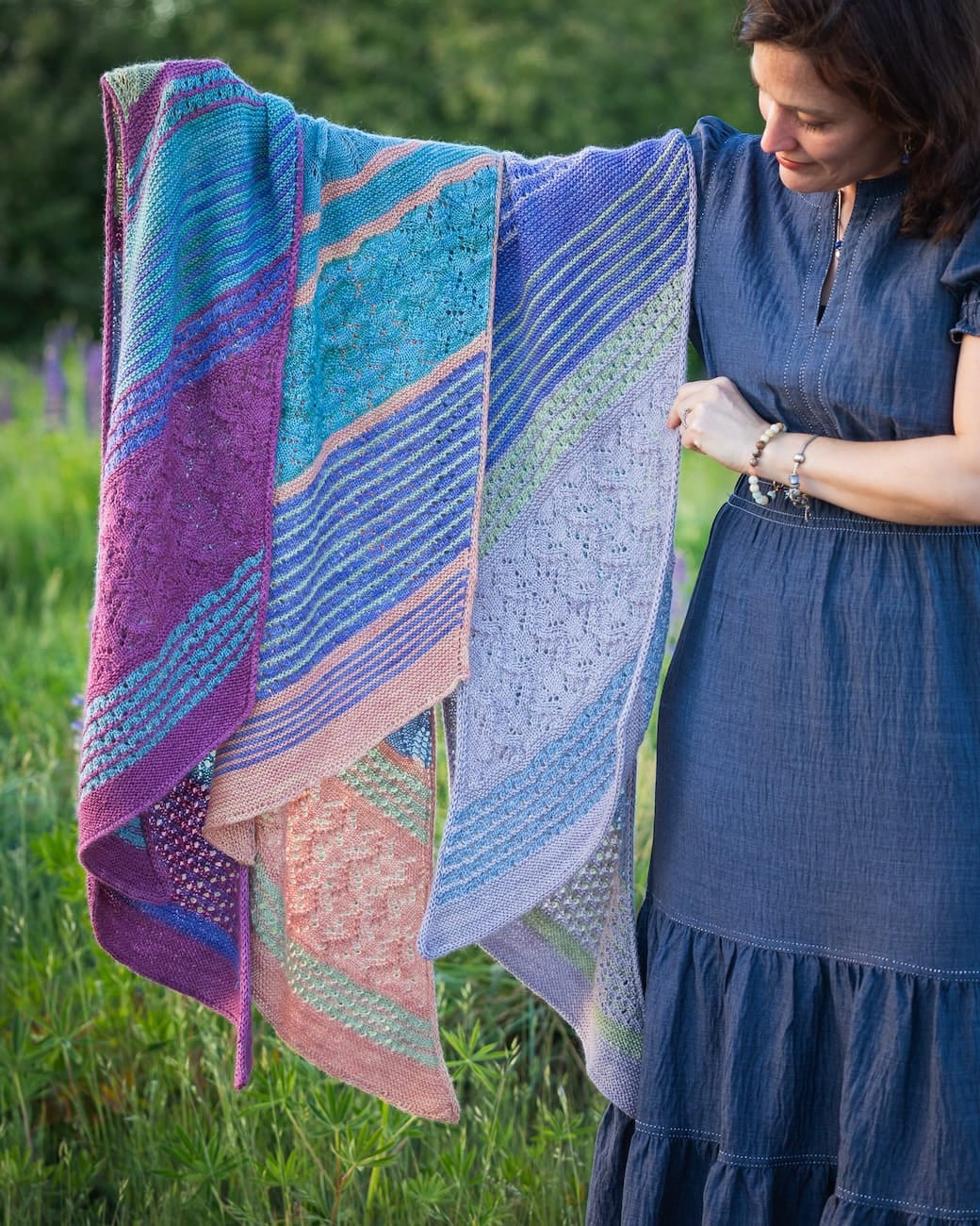 SweetGeorgia Yarns Knitting Patterns Hebe Sunset Scarf
