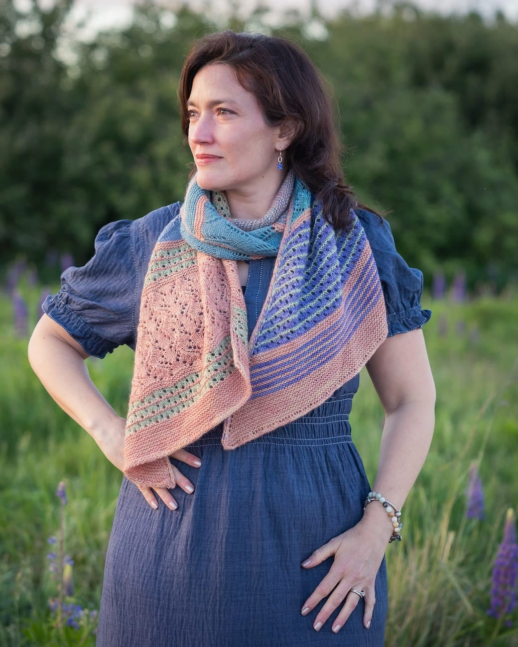 SweetGeorgia Yarns Knitting Patterns Hebe Sunset Scarf