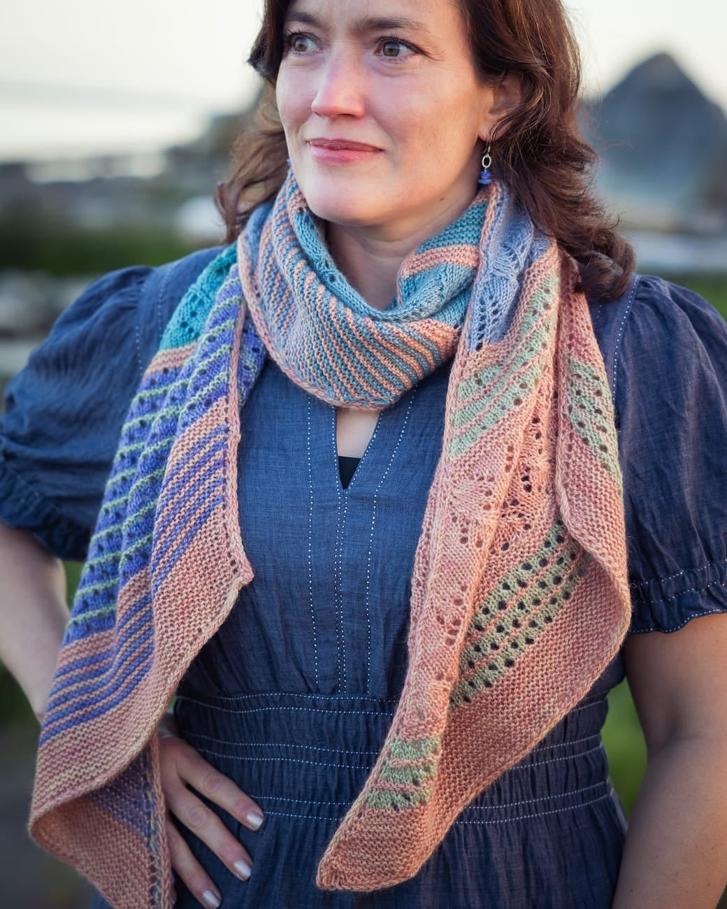SweetGeorgia Yarns Knitting Patterns Hebe Sunset Scarf
