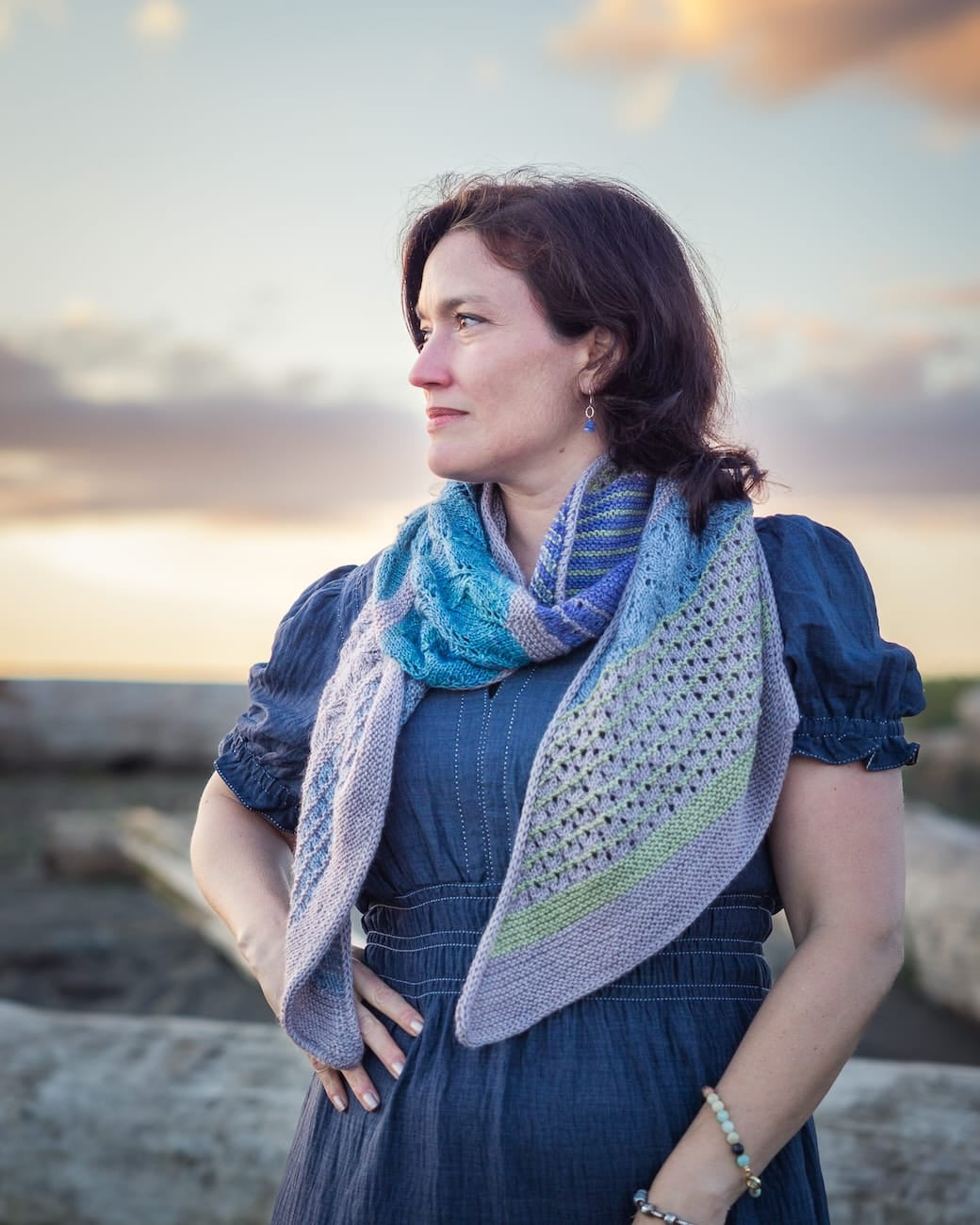 SweetGeorgia Yarns Knitting Patterns Hebe Sunset Scarf