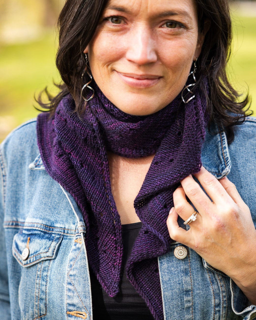 SweetGeorgia Yarns Machine Knitting Patterns Lacy Lakes Bias Scarf