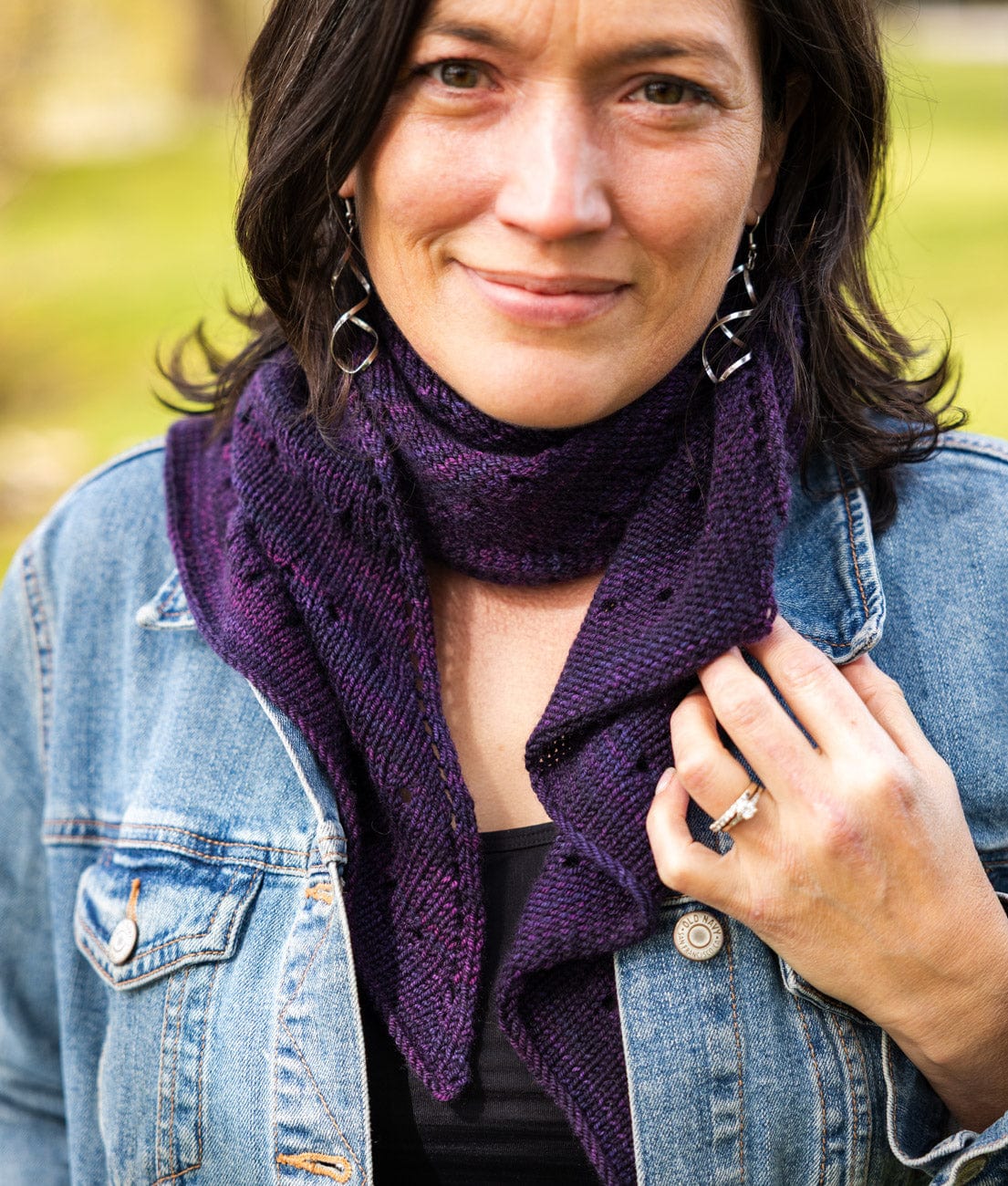 SweetGeorgia Yarns Machine Knitting Patterns Lacy Lakes Bias Scarf