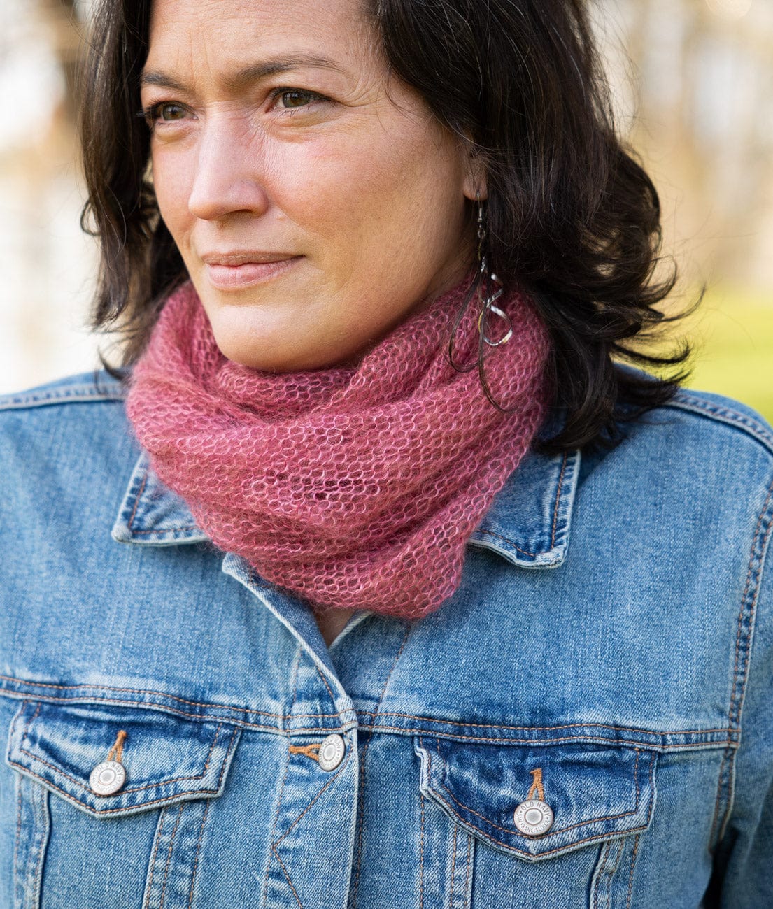 SweetGeorgia Yarns Machine Knitting Patterns Riverbend Bias Cowl