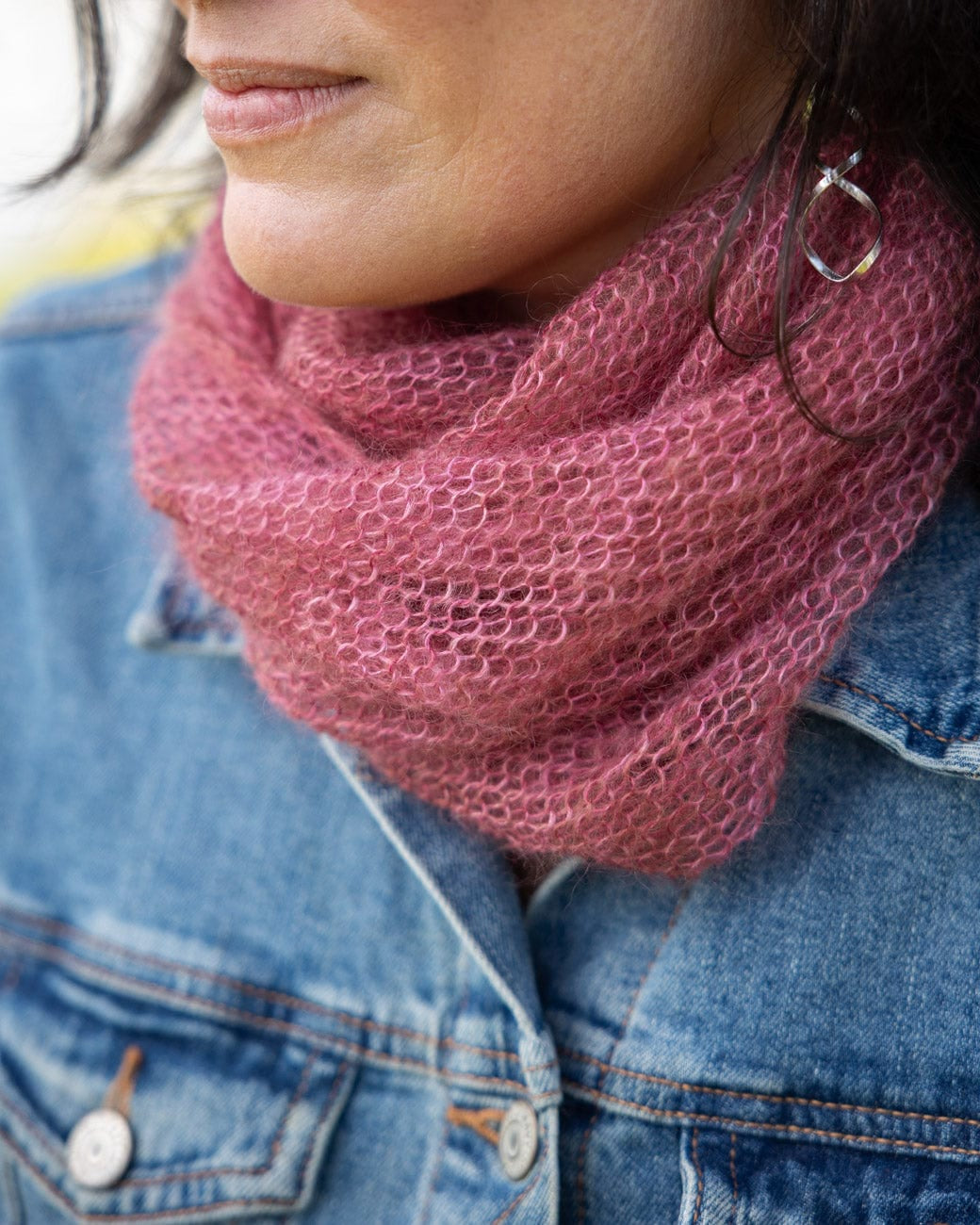 SweetGeorgia Yarns Machine Knitting Patterns Riverbend Bias Cowl