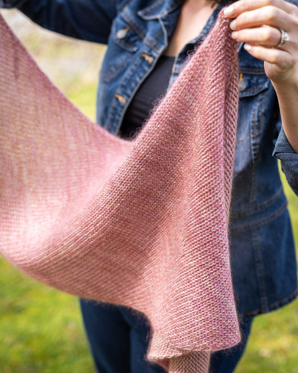 SweetGeorgia Yarns Machine Knitting Patterns Waterfalls Bias Shawl