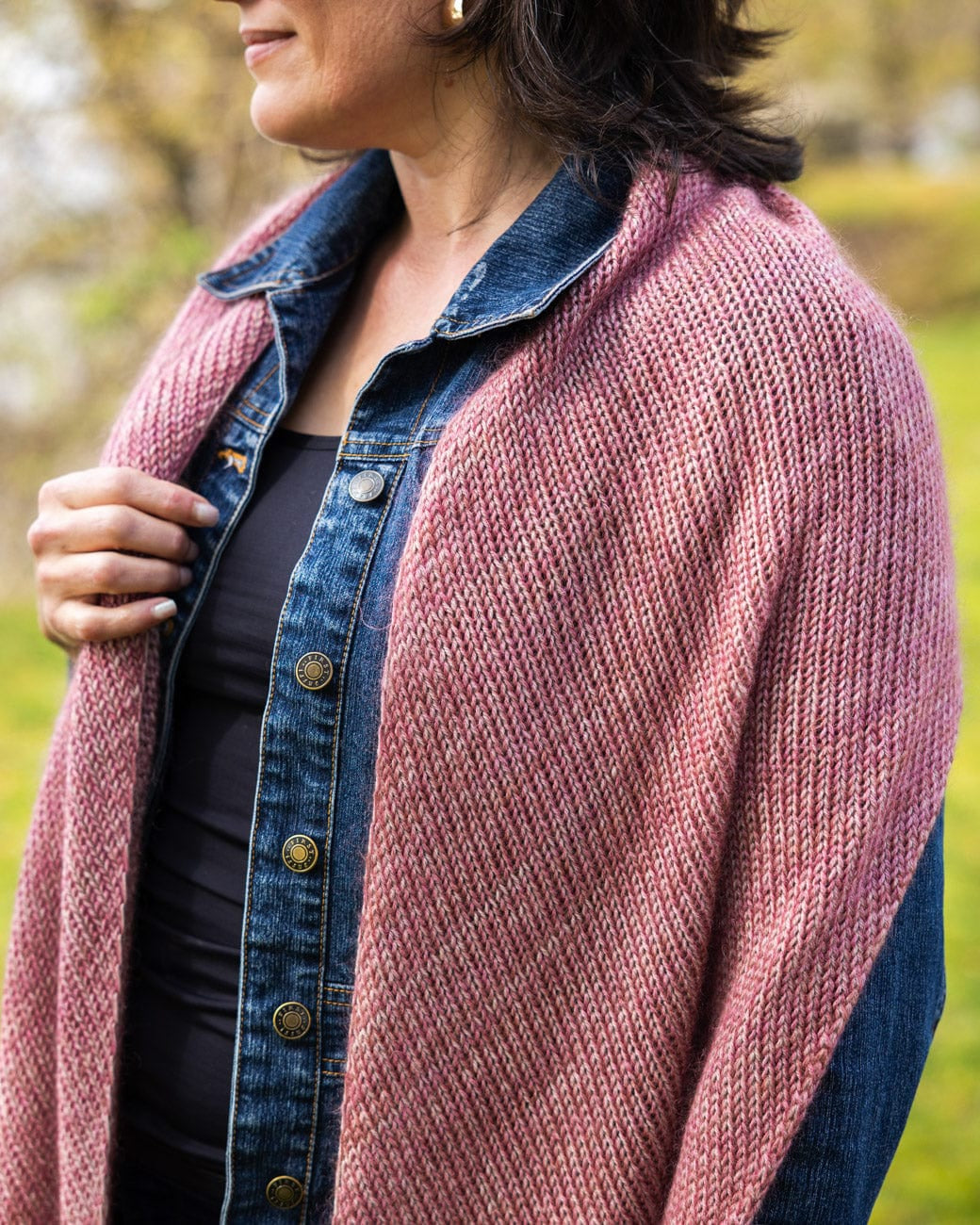 SweetGeorgia Yarns Machine Knitting Patterns Waterfalls Bias Shawl
