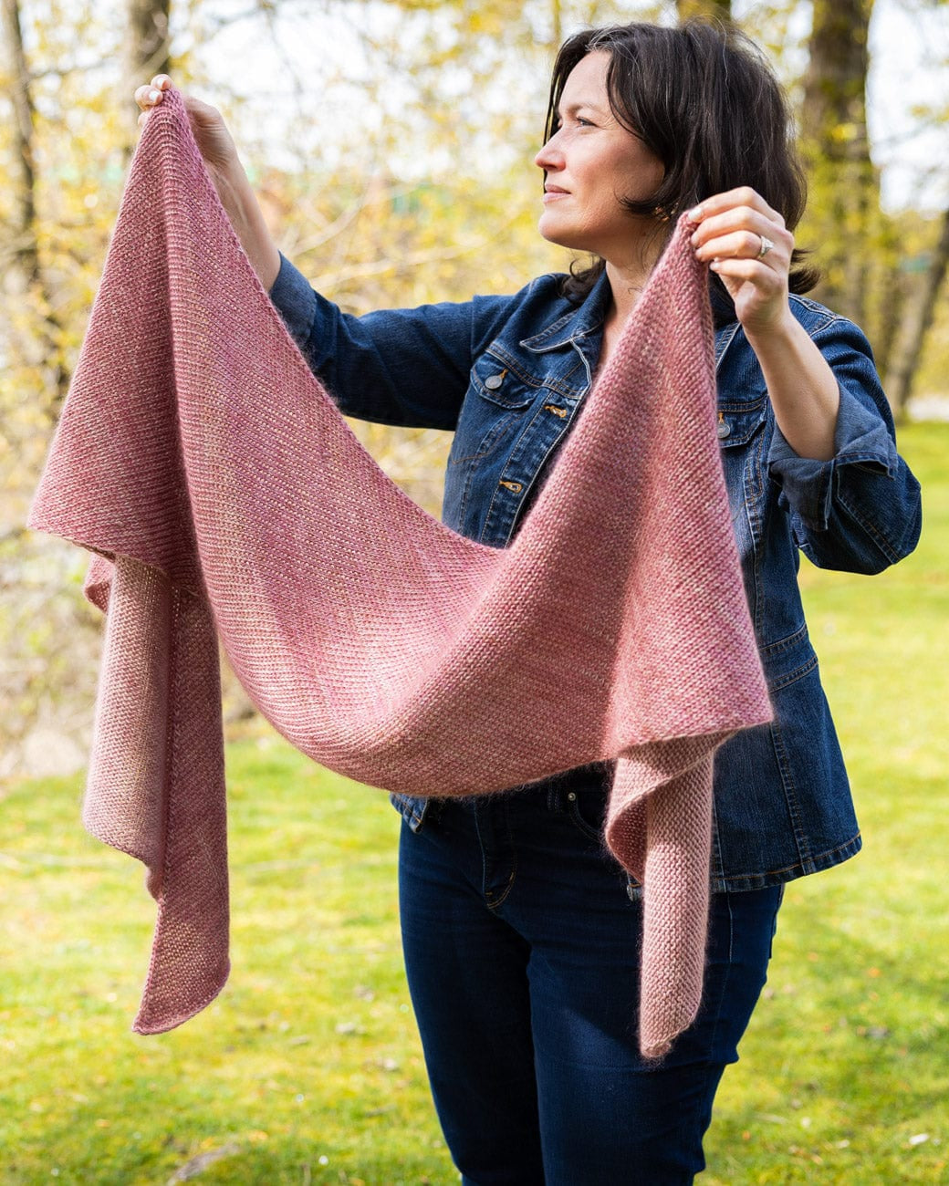 SweetGeorgia Yarns Machine Knitting Patterns Waterfalls Bias Shawl
