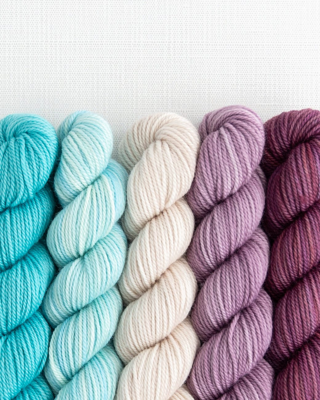 SweetGeorgia Yarns Mini-Skein Yarn Sets Frozen Blueberry Party of Five / Tough Love / Mini-Skein Set