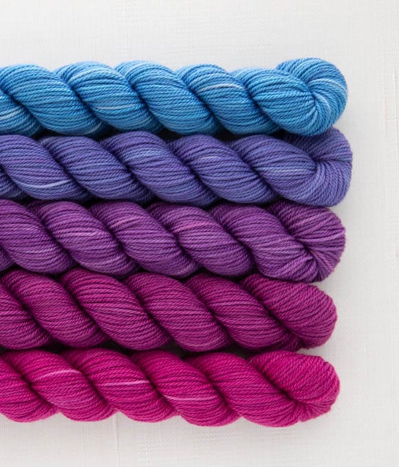 SweetGeorgia Yarns Mini-Skein Yarn Sets Garden Party Party of Five Mini-Skein Set