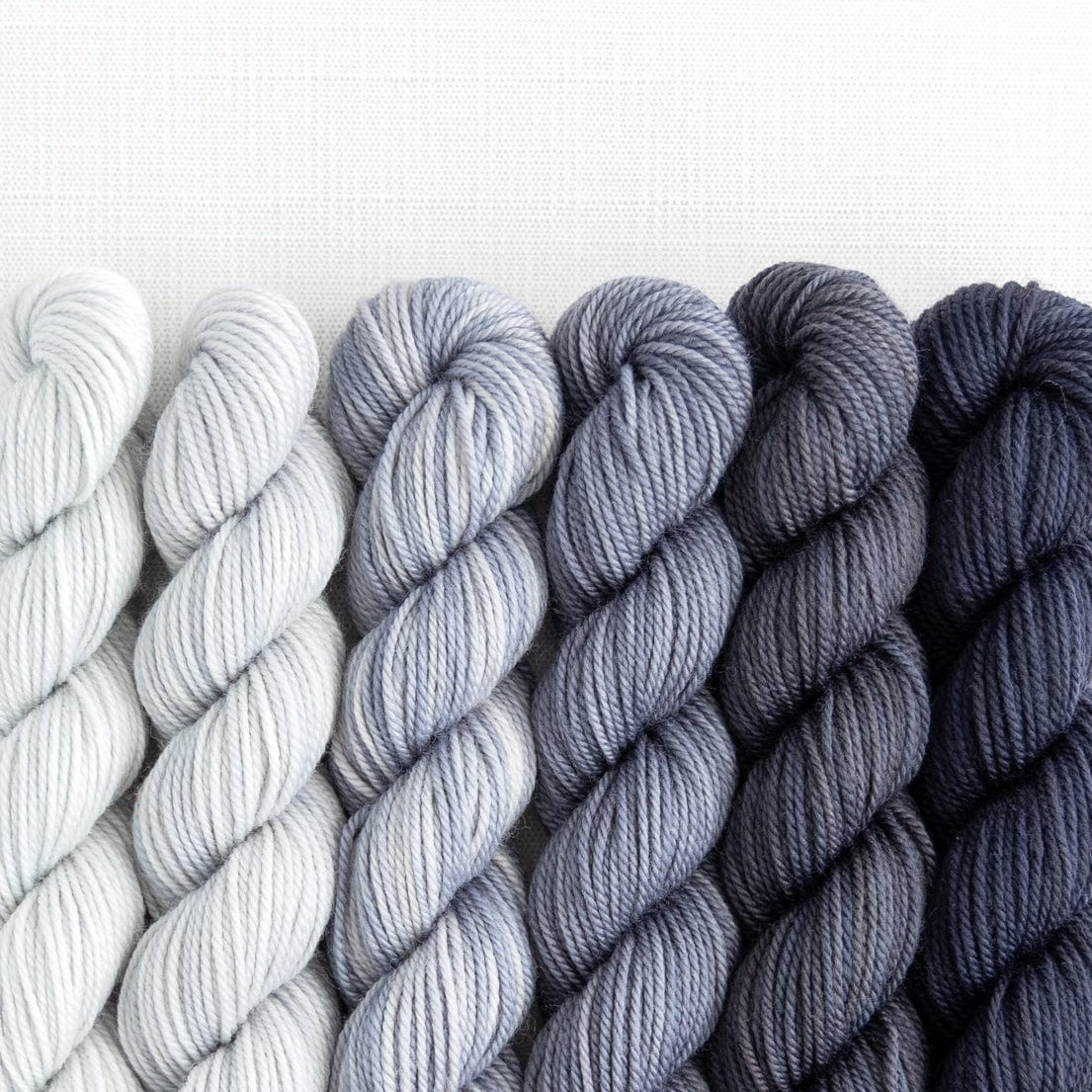SweetGeorgia Yarns Mini-Skein Yarn Sets Graphite Fade Mini Colour Fade / Tough Love Sock