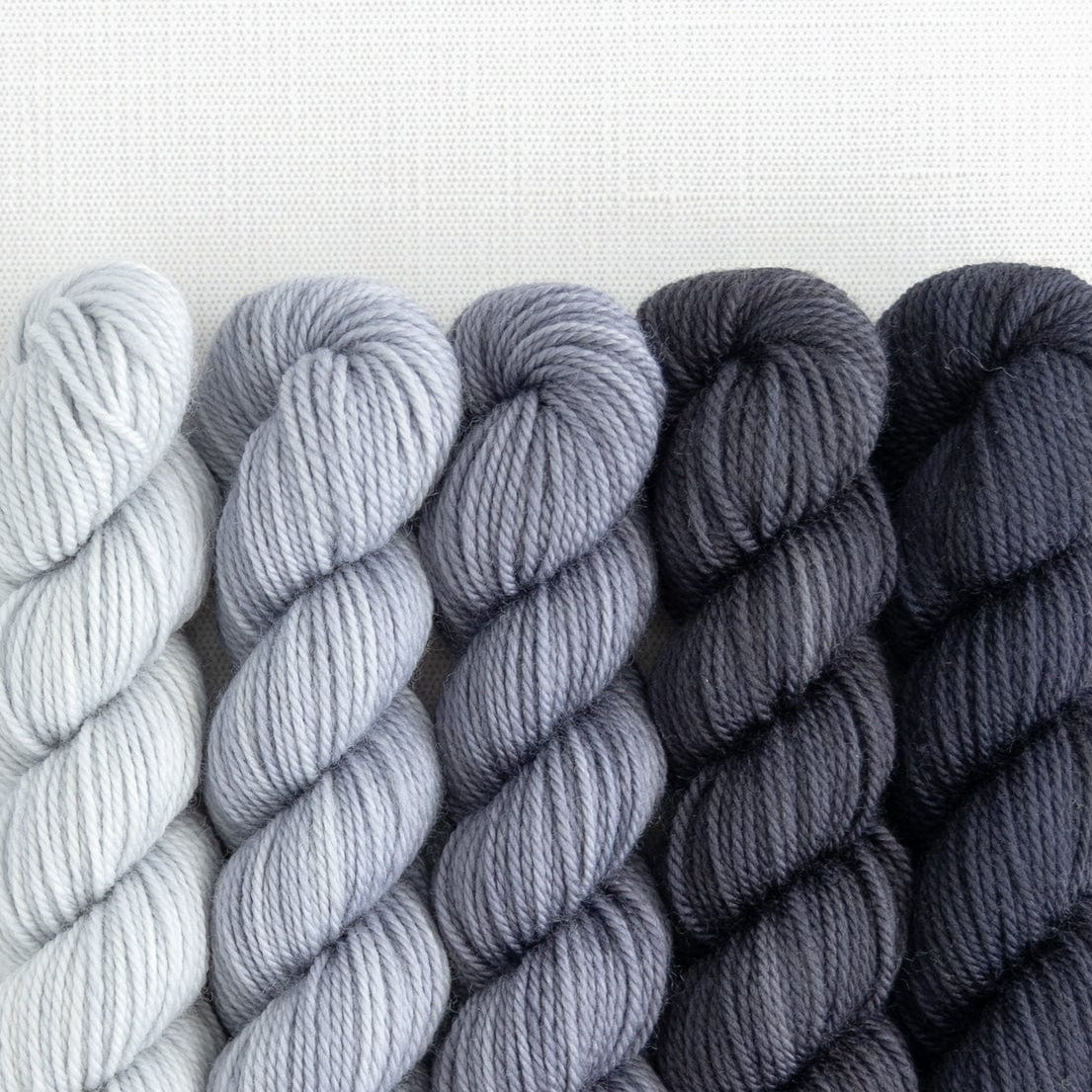 SweetGeorgia Yarns Mini-Skein Yarn Sets Graphite Party of Five / Tough Love / Mini-Skein Set