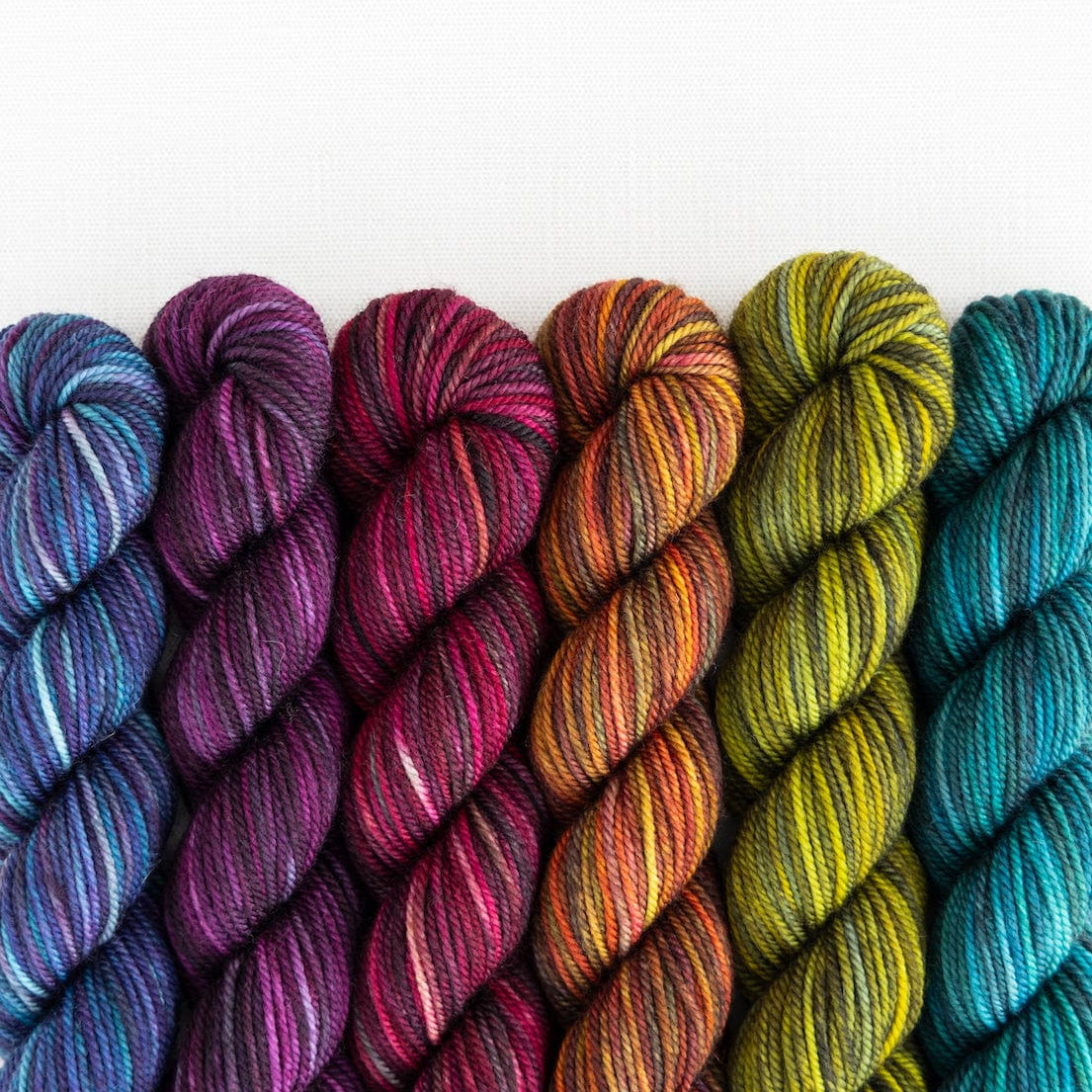SweetGeorgia Yarns Mini-Skein Yarn Sets Hexa Hue / Tough Love Sock / Eclipse