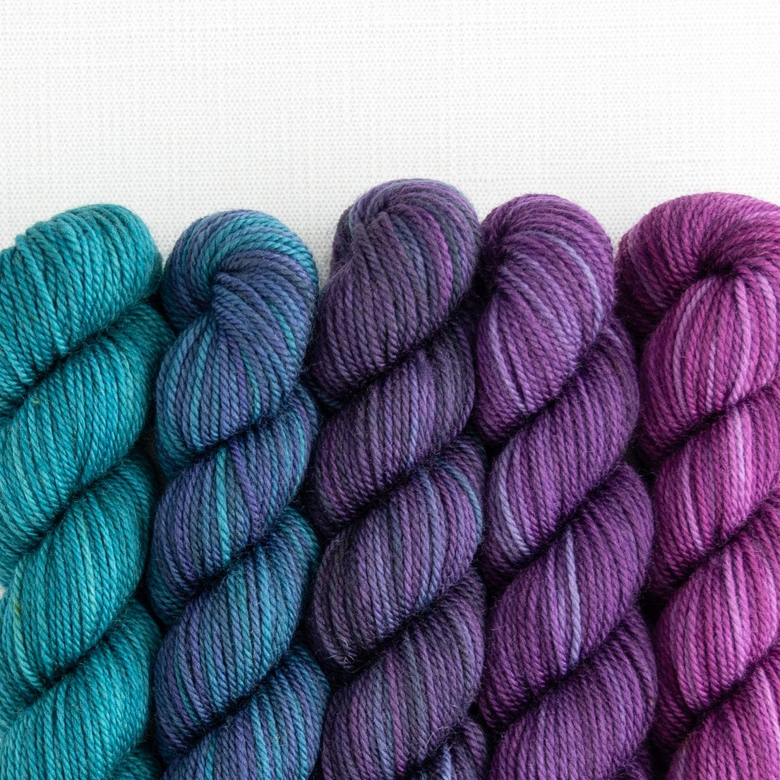 SweetGeorgia Yarns Mini-Skein Yarn Sets Tanzanite Party of Five / Tough Love / Mini-Skein Set