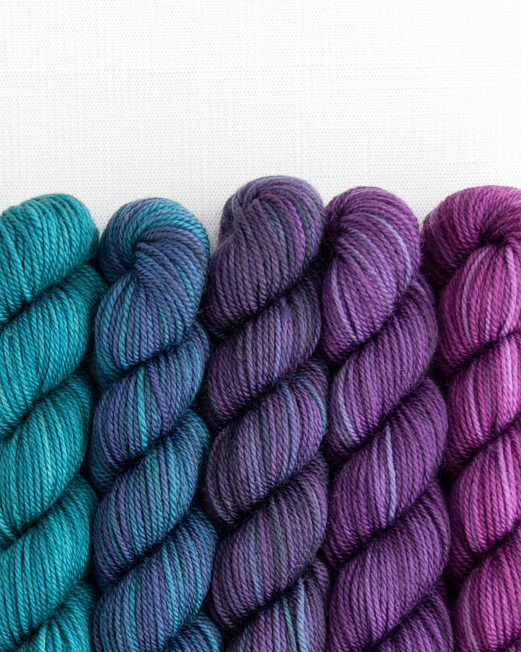 SweetGeorgia Yarns Mini-Skein Yarn Sets Tanzanite Party of Five / Tough Love / Mini-Skein Set