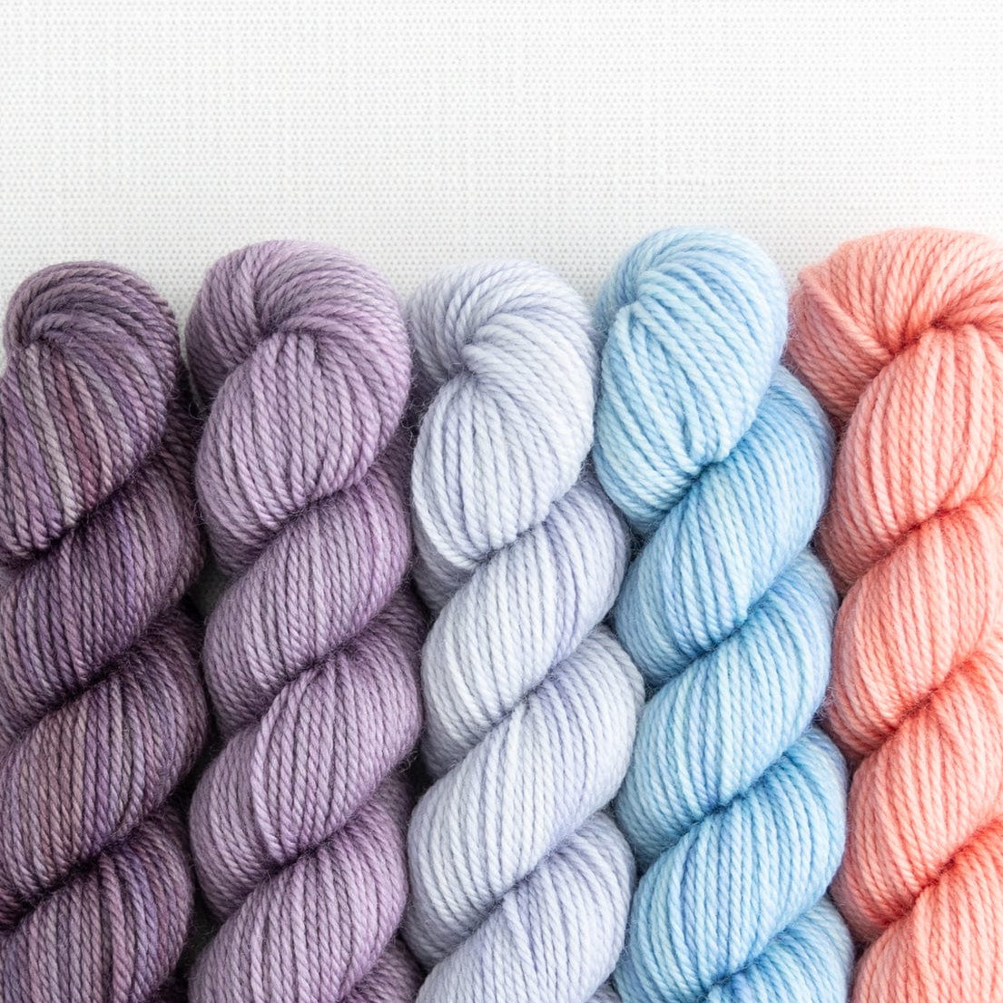 SweetGeorgia Yarns Mini-Skein Yarn Sets Tea Time Party of Five / Tough Love / Mini-Skein Set