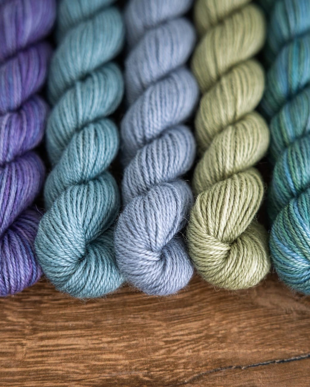 SweetGeorgia Yarns Mini-Skein Yarn Sets Wild Thistle Party of Five / Trifecta Fine / Mini-Skein Set