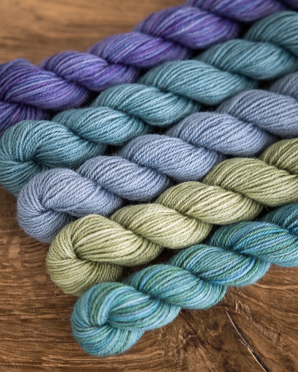 SweetGeorgia Yarns Mini-Skein Yarn Sets Wild Thistle Party of Five / Trifecta Fine / Mini-Skein Set