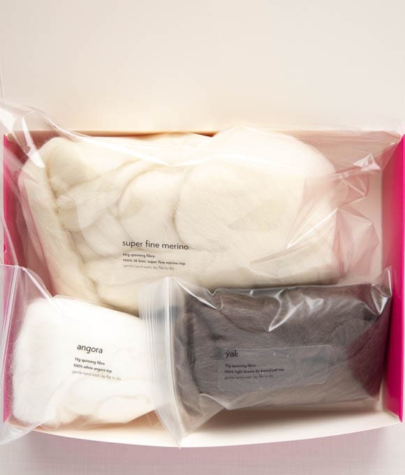 SweetGeorgia Yarns Undyed Spinning Fibre Rare Spinning Luxury Kit