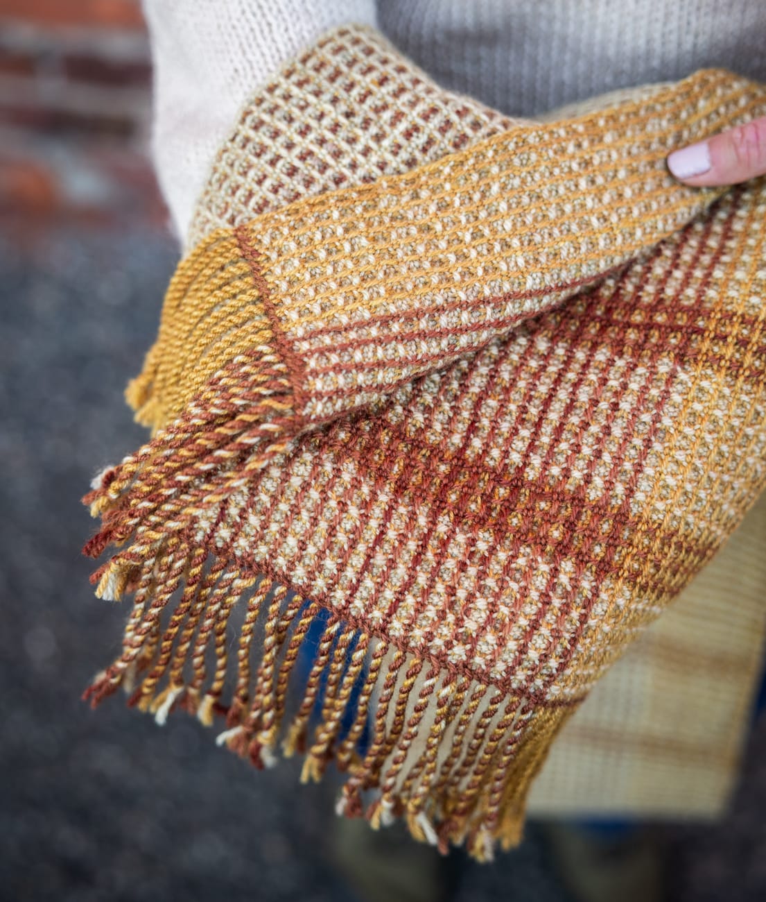 SweetGeorgia Yarns Weaving Patterns Cobblestone Road Scarf