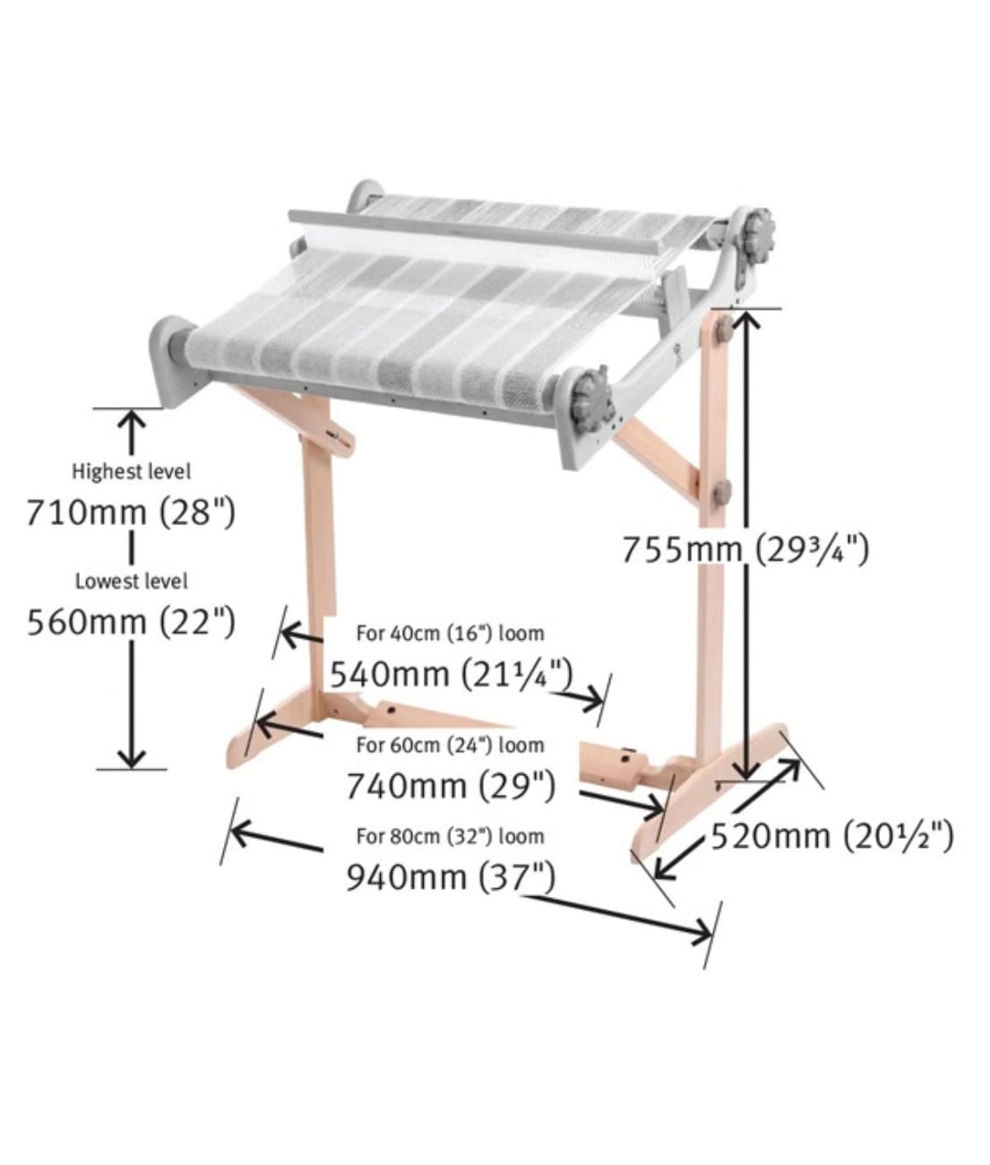 Ashford Weaving Ashford Rigid Heddle Loom Stand Variable