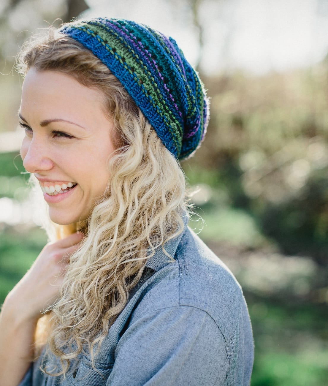 SweetGeorgia Yarns Knitting Patterns Candystripe Slouch Hat