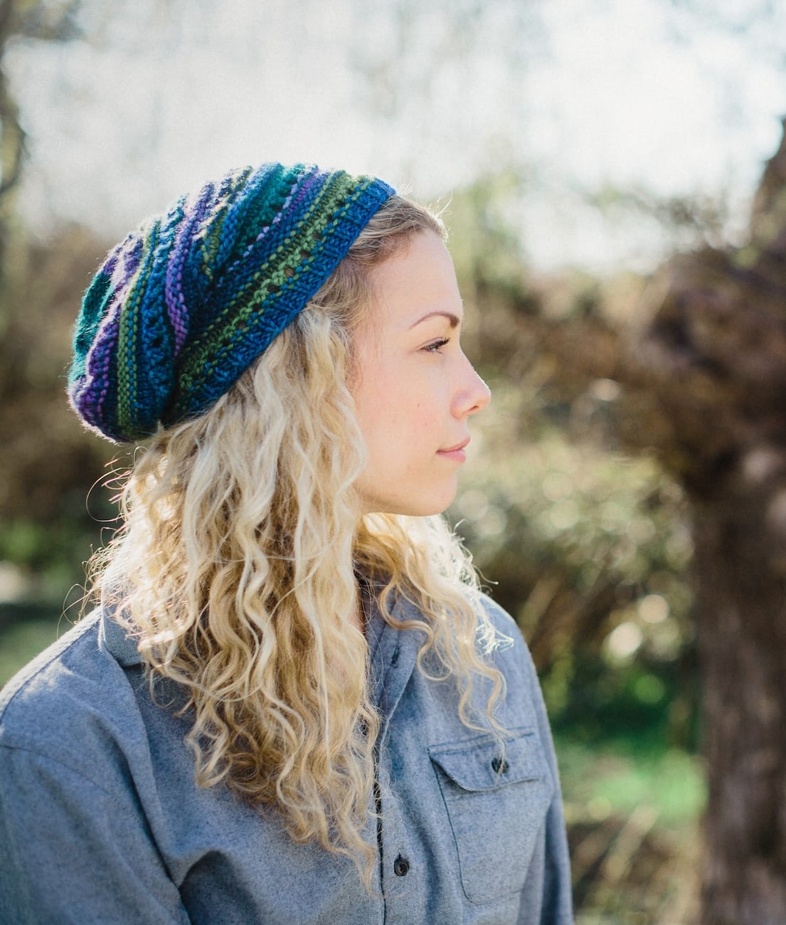 SweetGeorgia Yarns Knitting Patterns Candystripe Slouch Hat