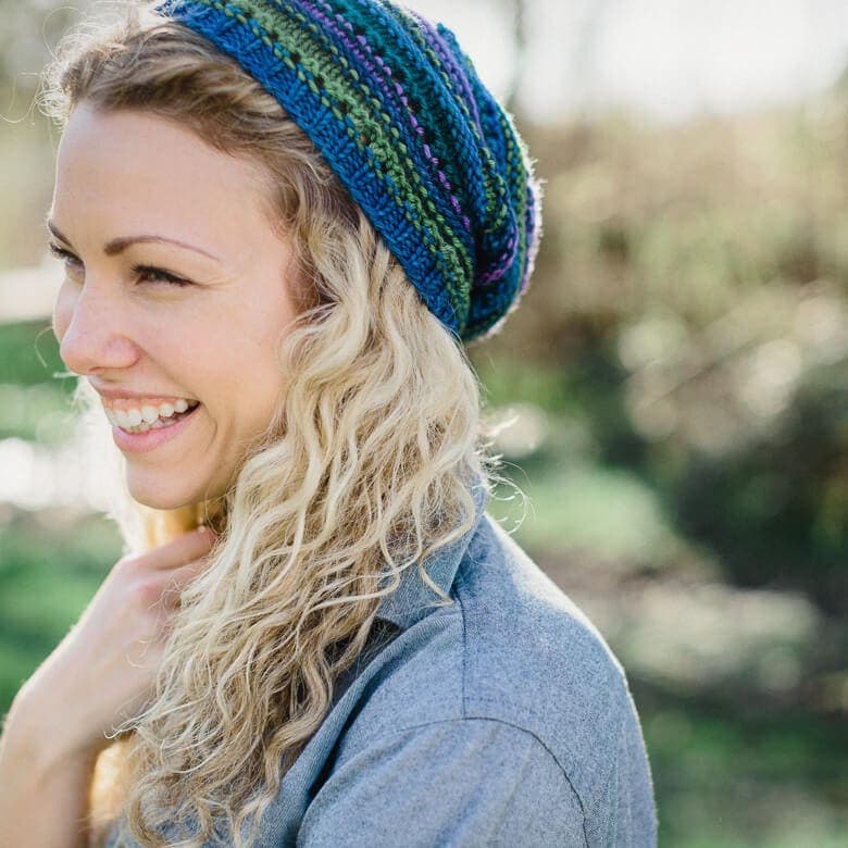 SweetGeorgia Yarns Knitting Patterns Candystripe Slouch Hat