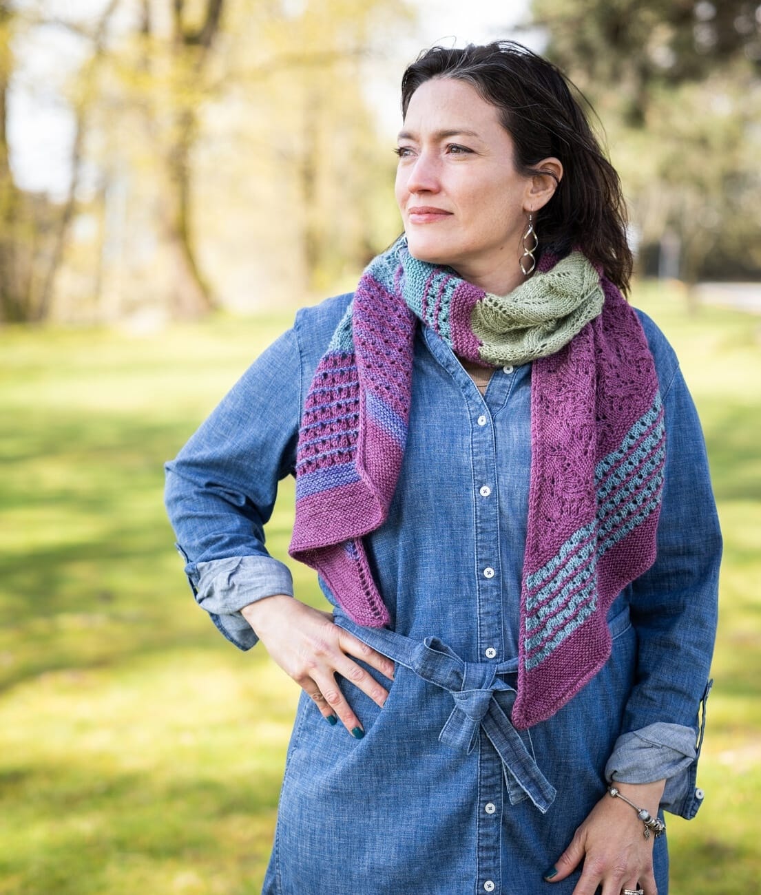 SweetGeorgia Yarns Knitting Patterns Hebe Sunset Scarf