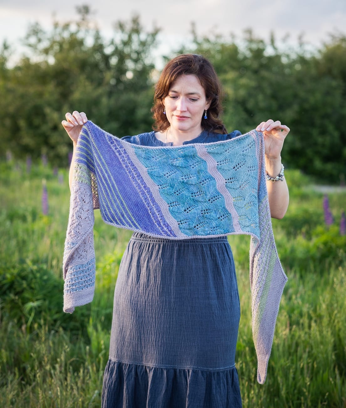 SweetGeorgia Yarns Knitting Patterns Hebe Sunset Scarf