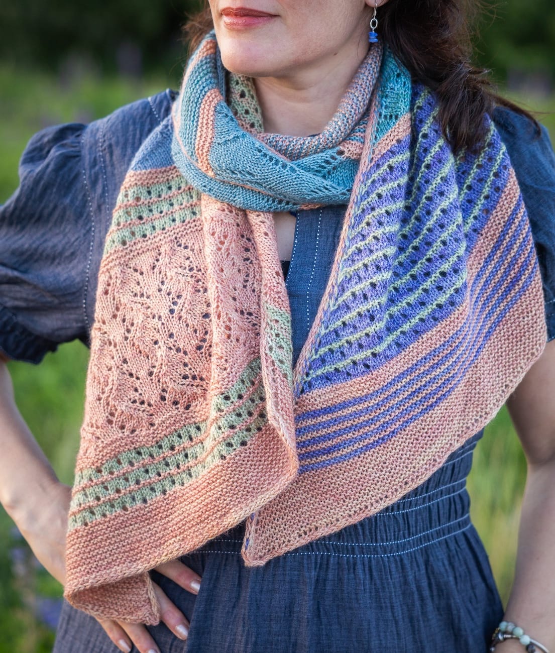 SweetGeorgia Yarns Knitting Patterns Hebe Sunset Scarf