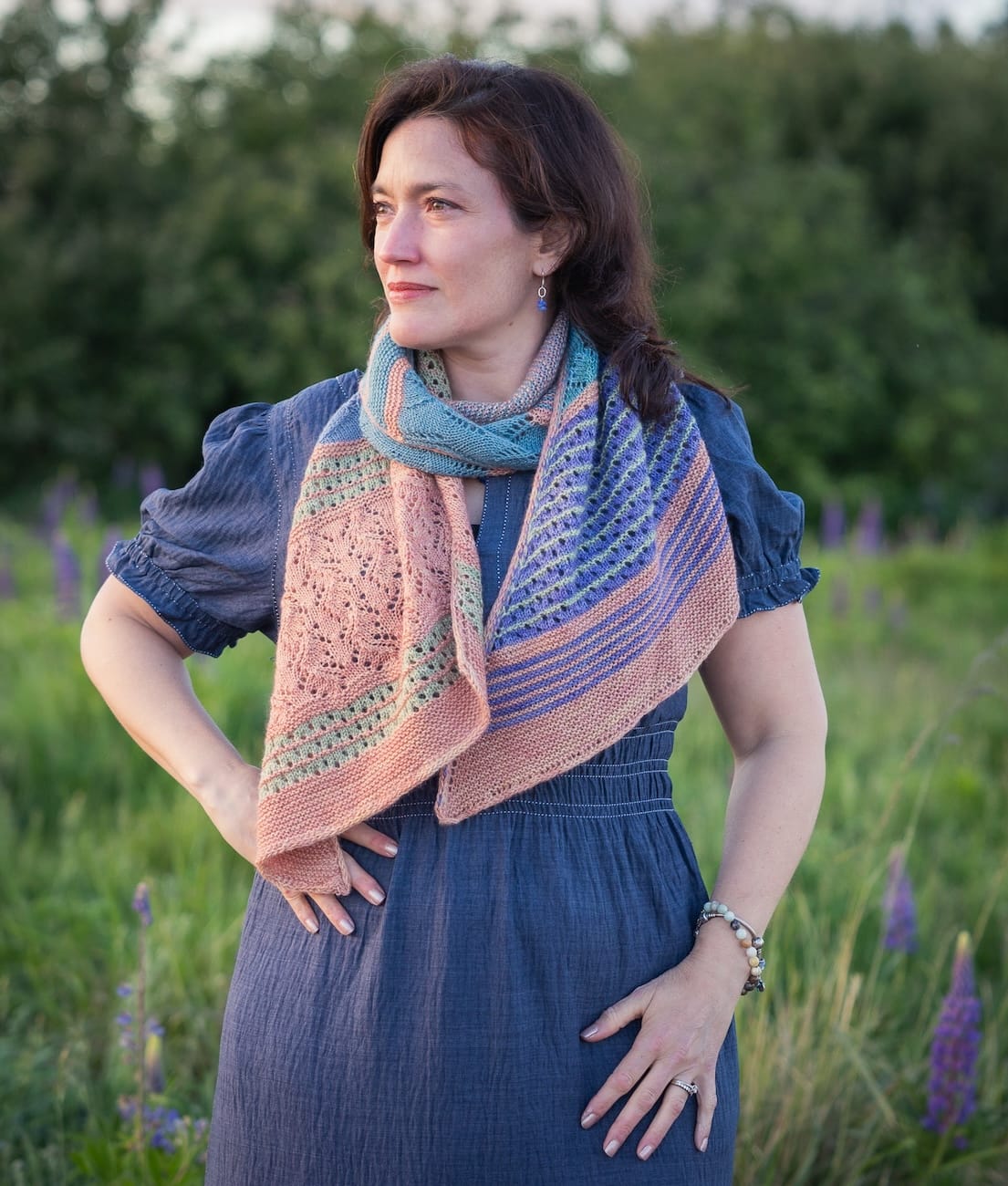 SweetGeorgia Yarns Knitting Patterns Hebe Sunset Scarf
