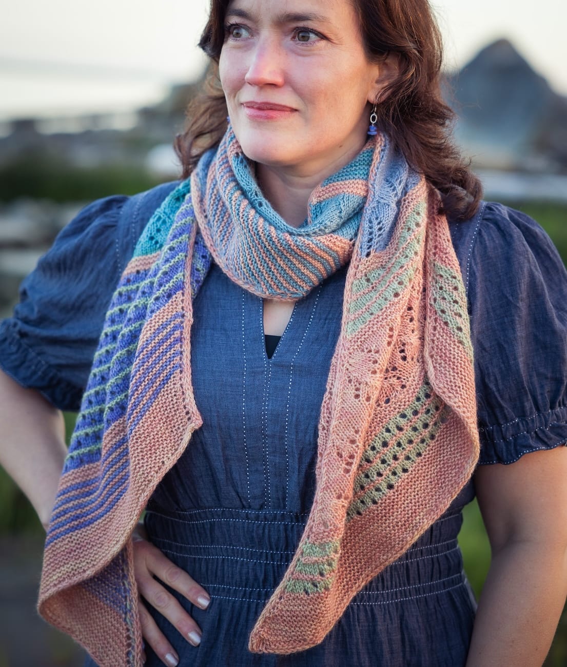 SweetGeorgia Yarns Knitting Patterns Hebe Sunset Scarf