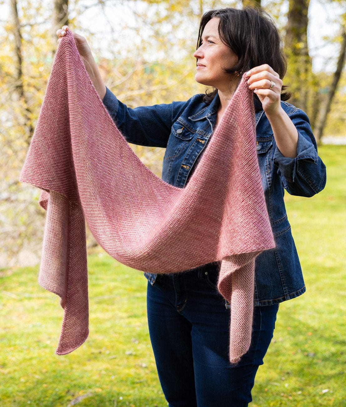 SweetGeorgia Yarns Machine Knitting Patterns Waterfalls Bias Shawl