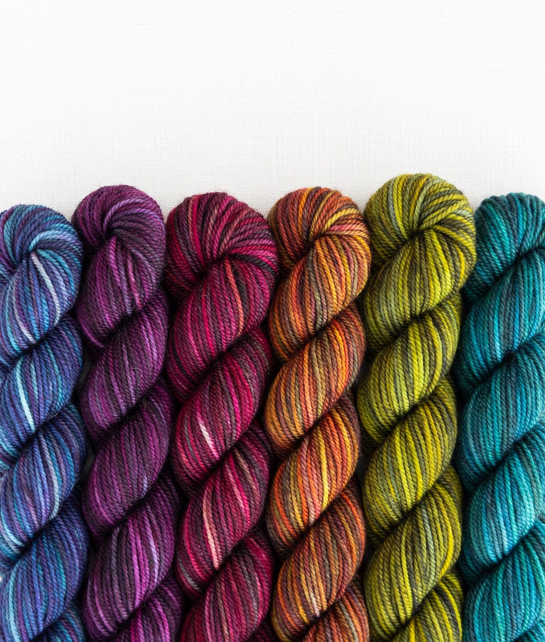 SweetGeorgia Yarns Mini-Skein Yarn Sets Hexa Hue / Tough Love Sock / Eclipse