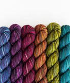 SweetGeorgia Yarns Mini-Skein Yarn Sets Hexa Hue / Tough Love Sock / Eclipse