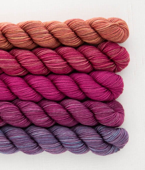 5 skeins of sectional multicolored finger weight yarn #789 Sherwood 765  yards