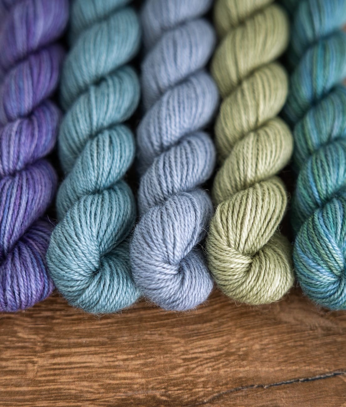 SweetGeorgia Yarns Mini-Skein Yarn Sets Wild Thistle Party of Five / Trifecta Fine / Mini-Skein Set