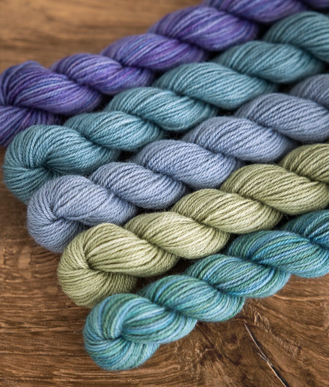 SweetGeorgia Yarns Mini-Skein Yarn Sets Wild Thistle Party of Five / Trifecta Fine / Mini-Skein Set